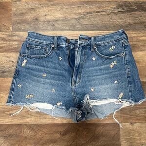 American Eagle Outfitters Blue Jean Shorts Distressed Cut-Off